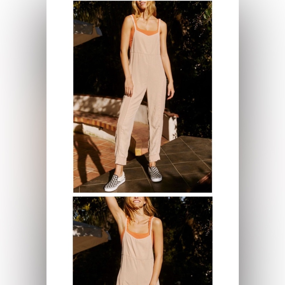 NWOT Free People Cream Jumpsuit with Elegant Design